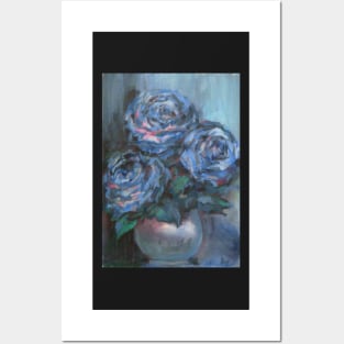 Abstract Roses on Silk Posters and Art